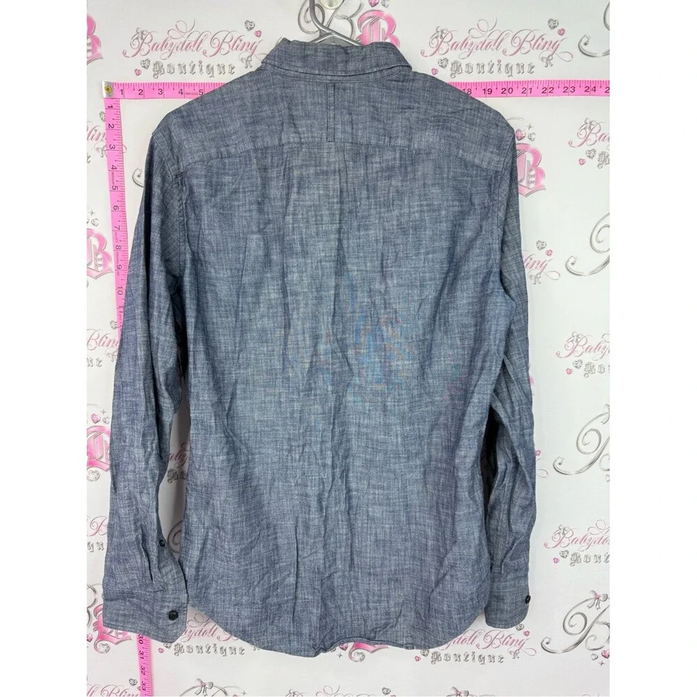Banana Republic shirt grant fit Men's Blue Textured Button-Down Shirt
